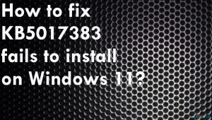 How to fix KB5017383 fails to install on Windows 11?