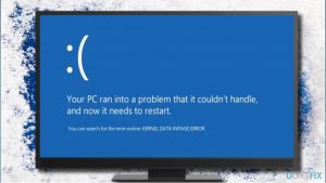 Kernel data inpage error
