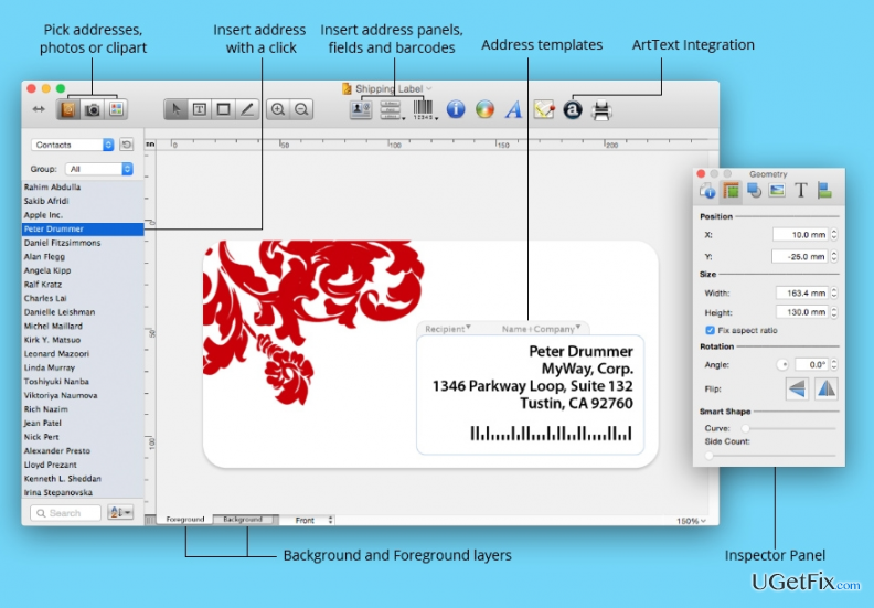 how to print address labels on mac