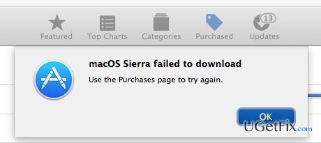macos sierra failed to download use the purchases page