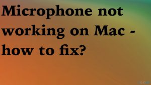 Microphone not working on mac fix