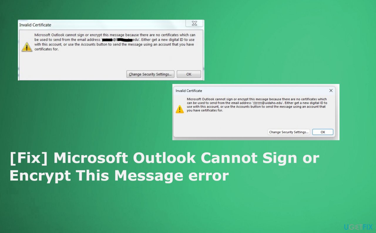 Microsoft outlook cannot sign or encrypt this message fix Microsoft outlook cannot sign or encrypt this message fix