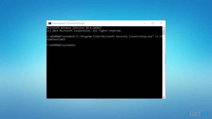 Microsoft Security Essentials fix via command prompt