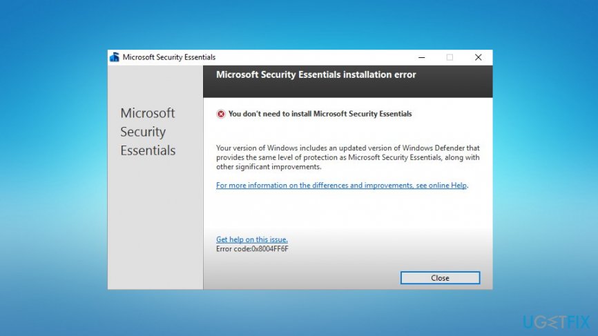 microsoft security essentials update failed