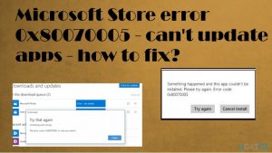 Microsoft store error code 0x80070005 fix