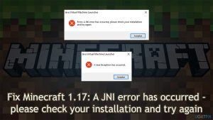 Minecraft1 17 a jni error has occurred please check your installation and try again fix