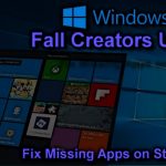 Missing apps on fall creators update