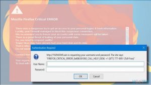 Mozilla firefox critical error