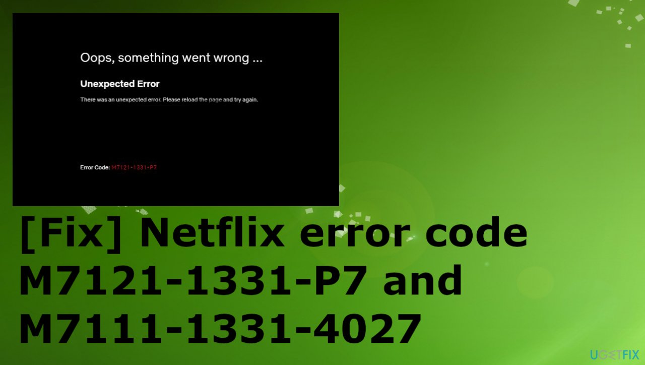 Netflix browser error M7121-1331