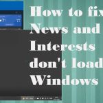 News and interests dont load fix