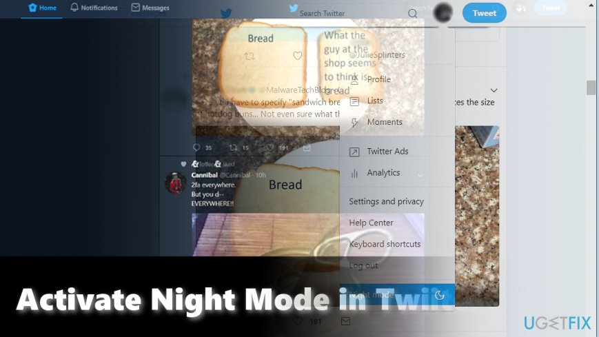 You can easily switch to Night Mode on Twiiter