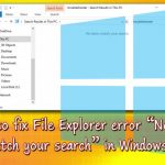 No items match your search in windows 10 fix