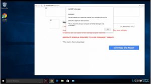 Nom001 site displays a fake popup alert