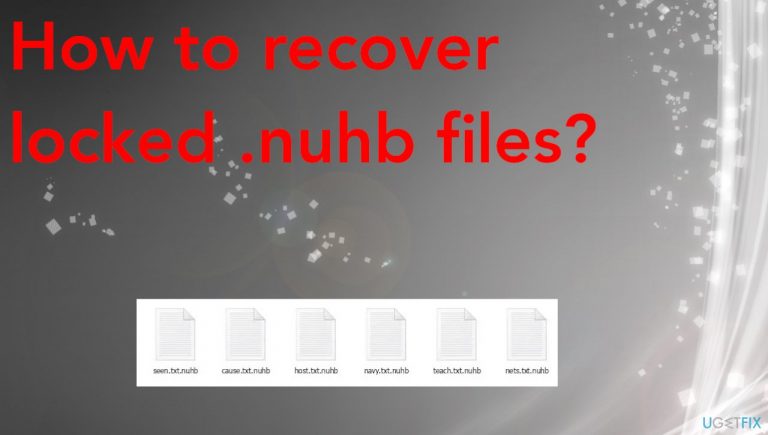 How to recover locked .nuhb files?