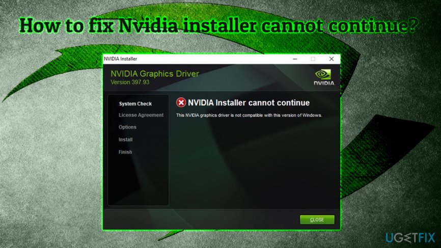 Nvidia installer cannot continue fix