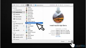 Open the installer of macos high sierra