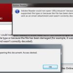 Pdf opening error on windows
