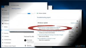 Potential windows update database error detected
