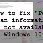 Power plan information is not avail fix