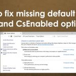 Power plans missing fix
