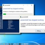 Powershell has stopped working error
