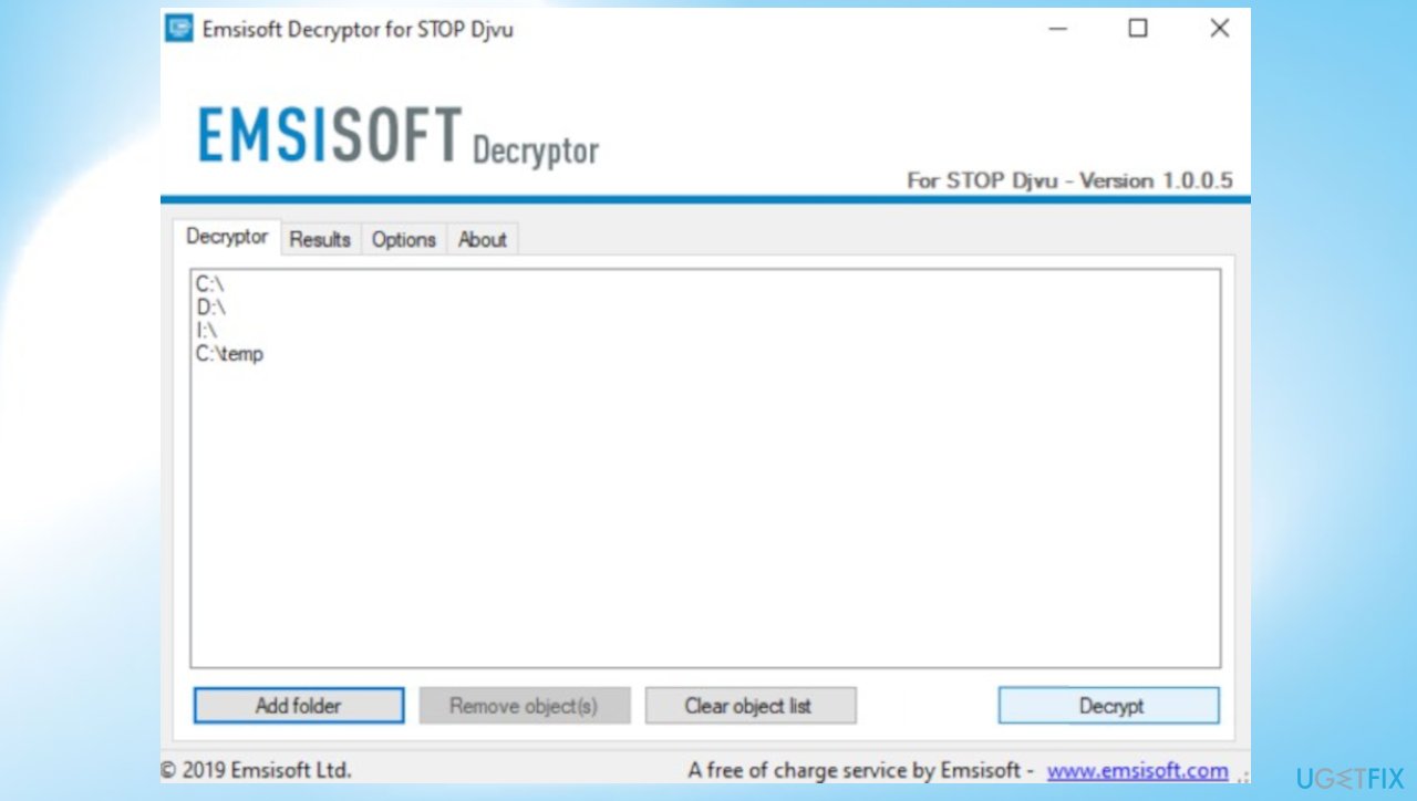 Emsisoft decrypter