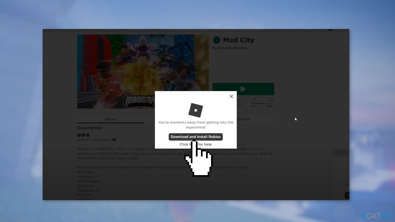 Press Download and Install Roblox