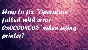 Printer operation error fix