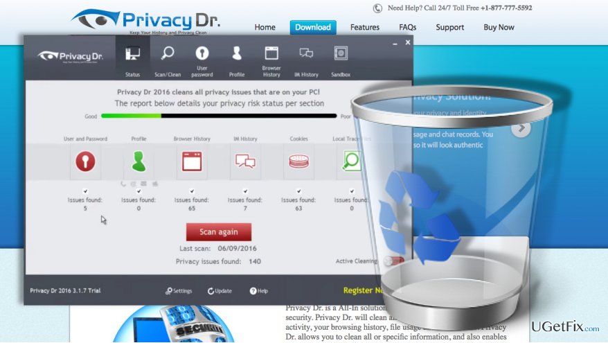 Picture illustrating Privacy Dr uninstall
