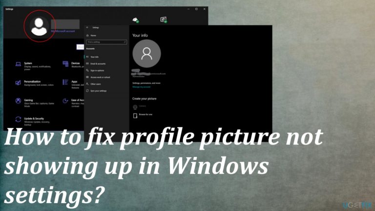 How to fix profile picture not showing up in Windows settings?