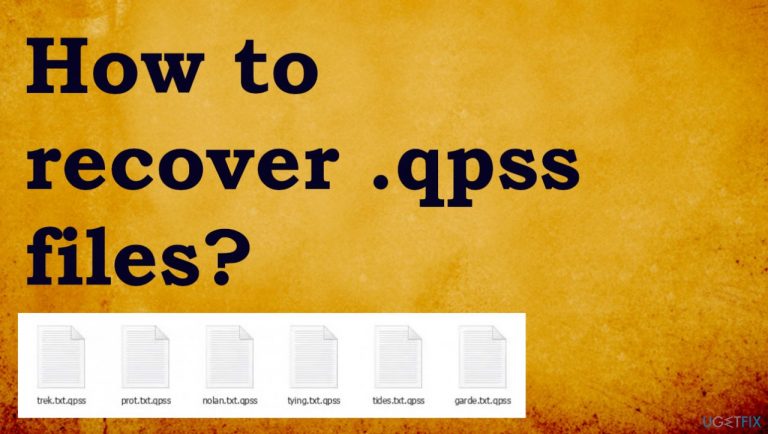 How to recover .qpss files?