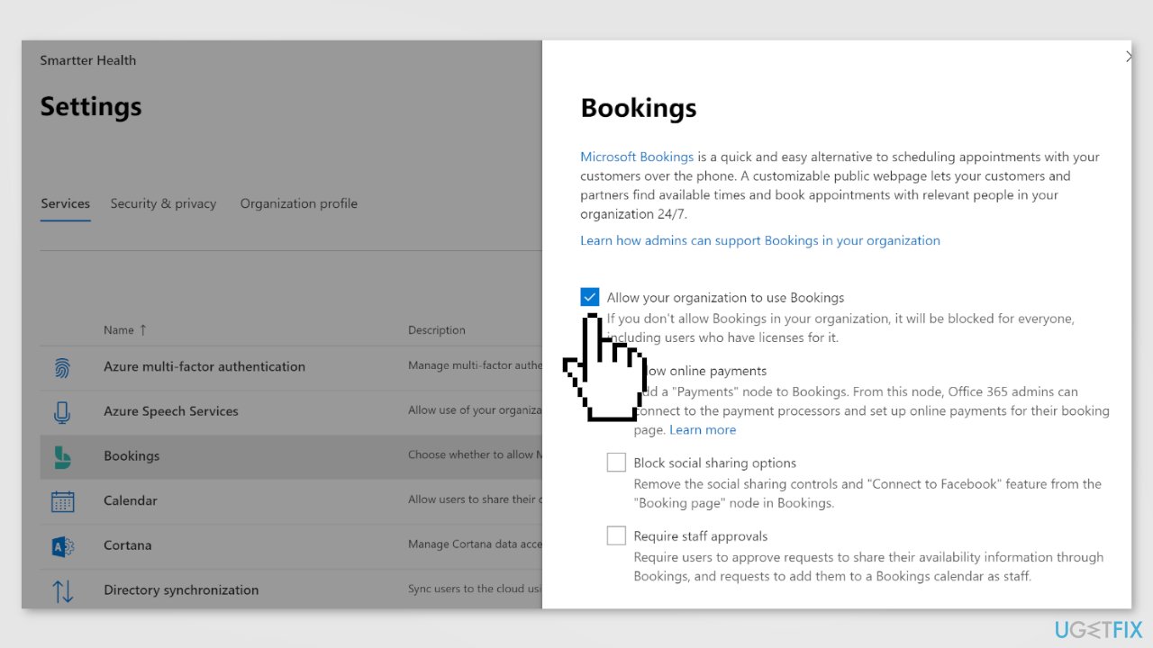Re-enable Bookings for your Account