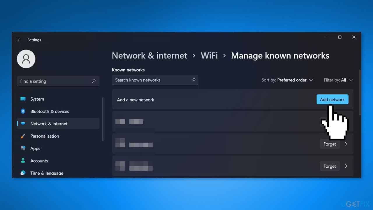 Reconnect the Wi-Fi Network