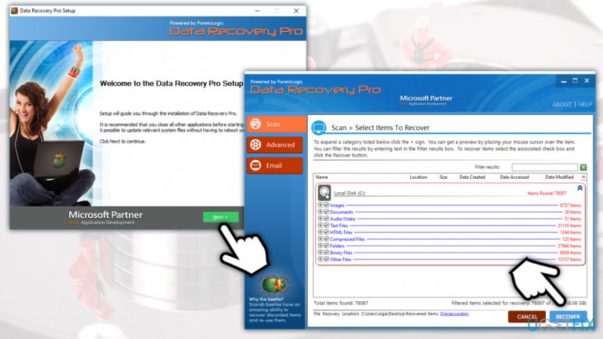 Use Data Recovery Pro to recover data from erased hard drive