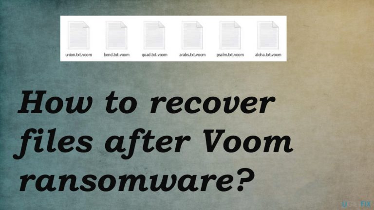 How to recover files after Voom ransomware?