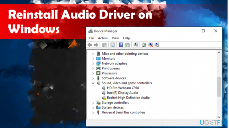 How to reinstall Audio Drivers on Windows 10?