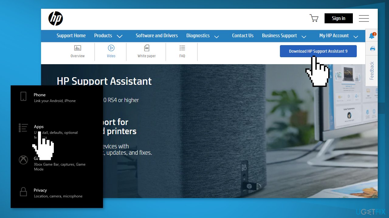 Reinstall the HP Support Assistant