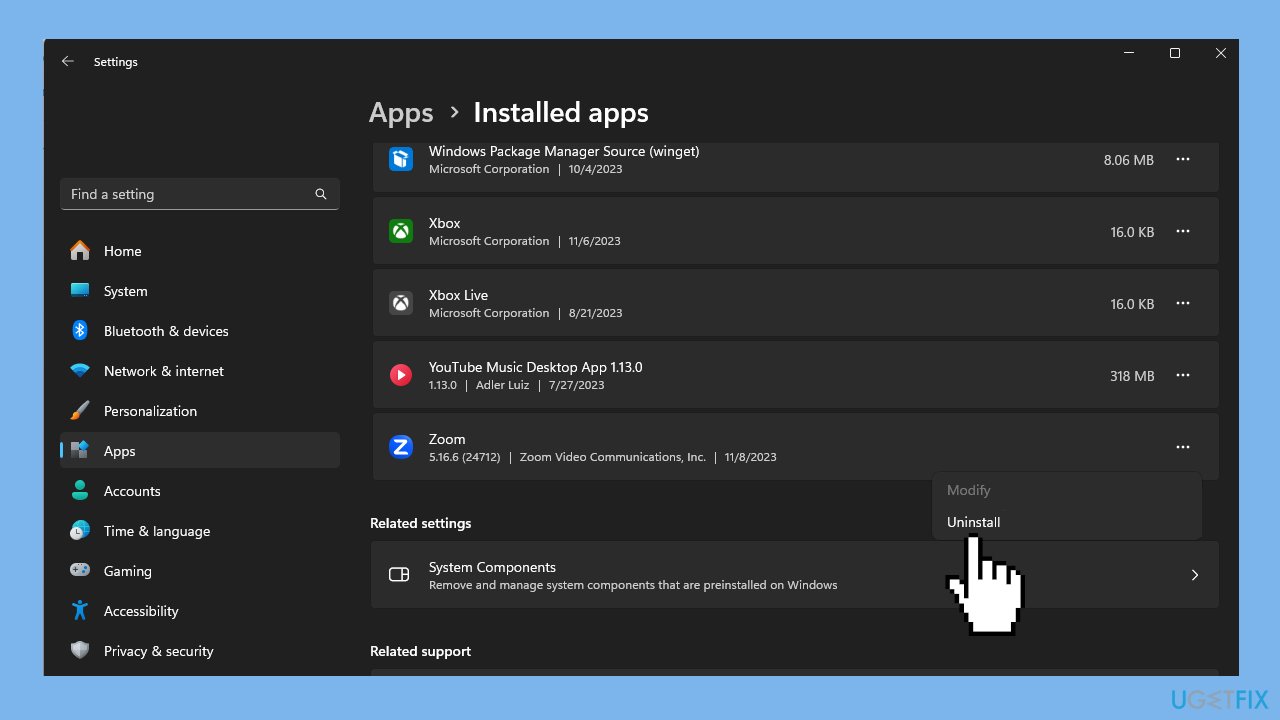Reinstall zoom Reinstall zoom