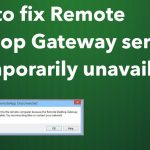 Remote desktop gateway temporary not avail fix