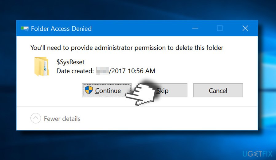 a guide on how to delete $SysReset folder