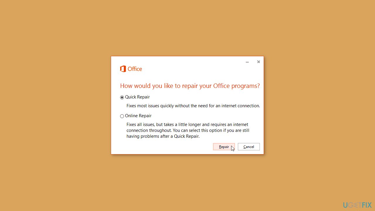 Repair Microsoft Office