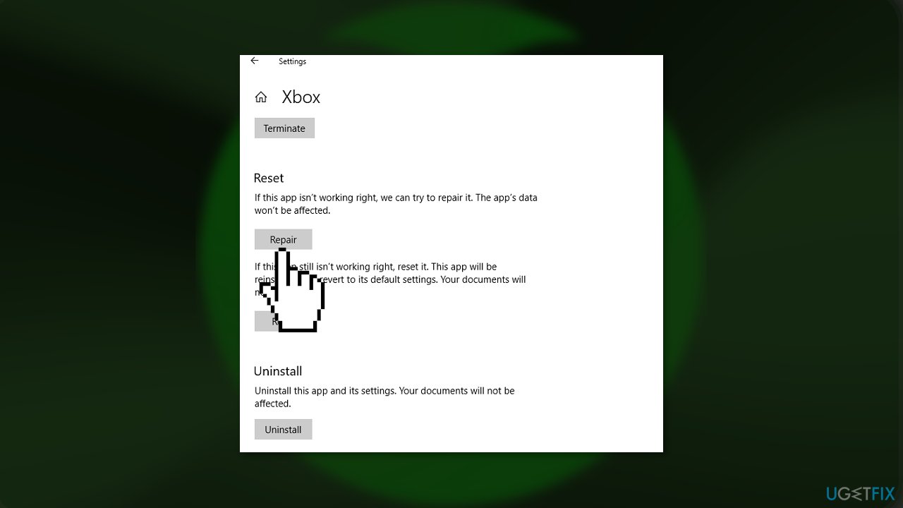 Repair Microsoft Store and Xbox App