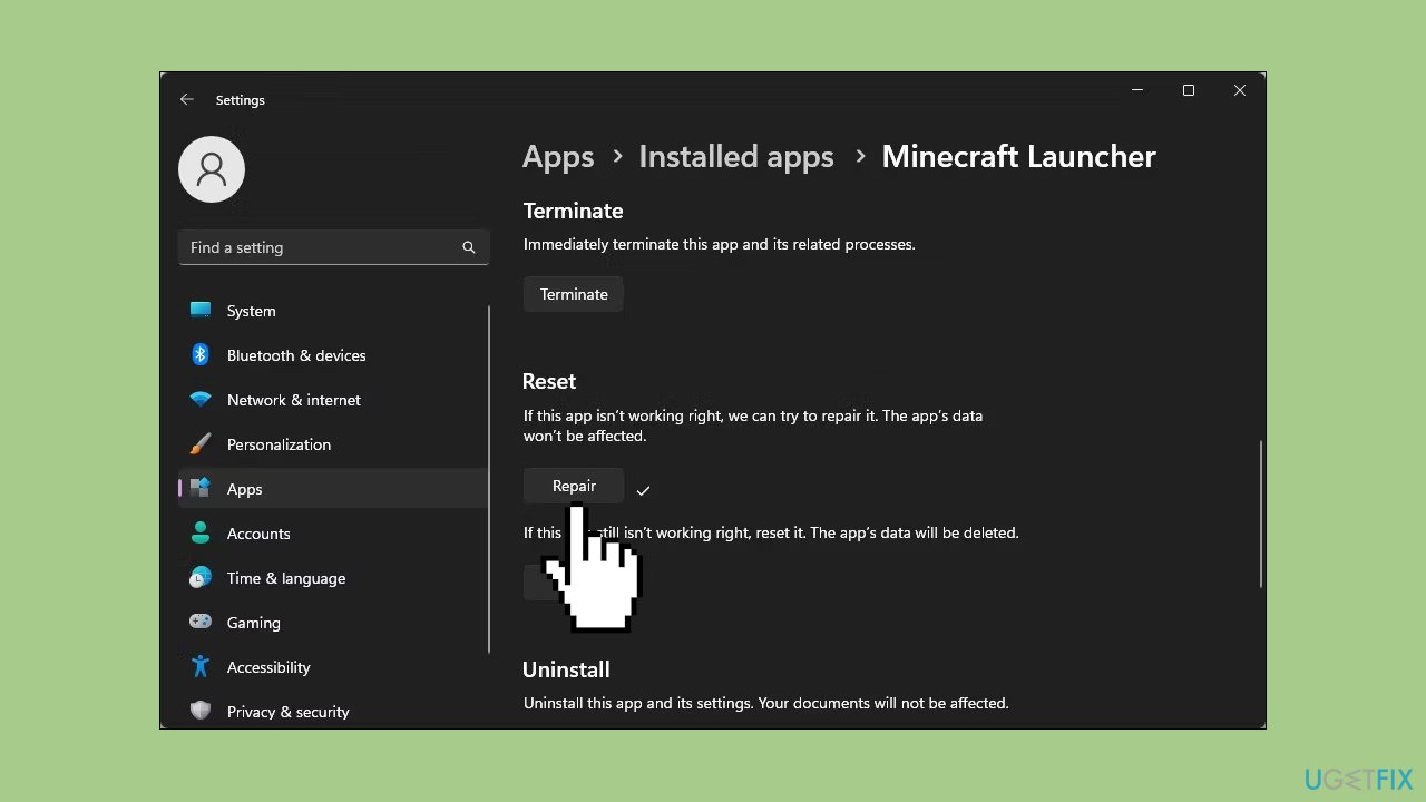 Repair minecraft launcher Repair minecraft launcher