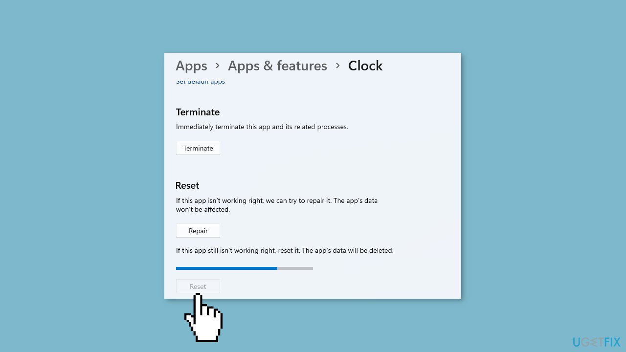 Repair or Reset the Clock App