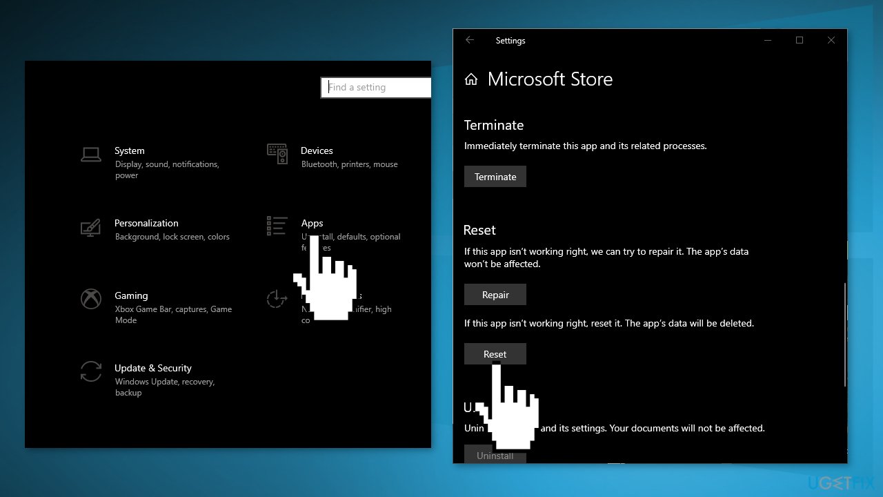 Reset Microsoft Store App