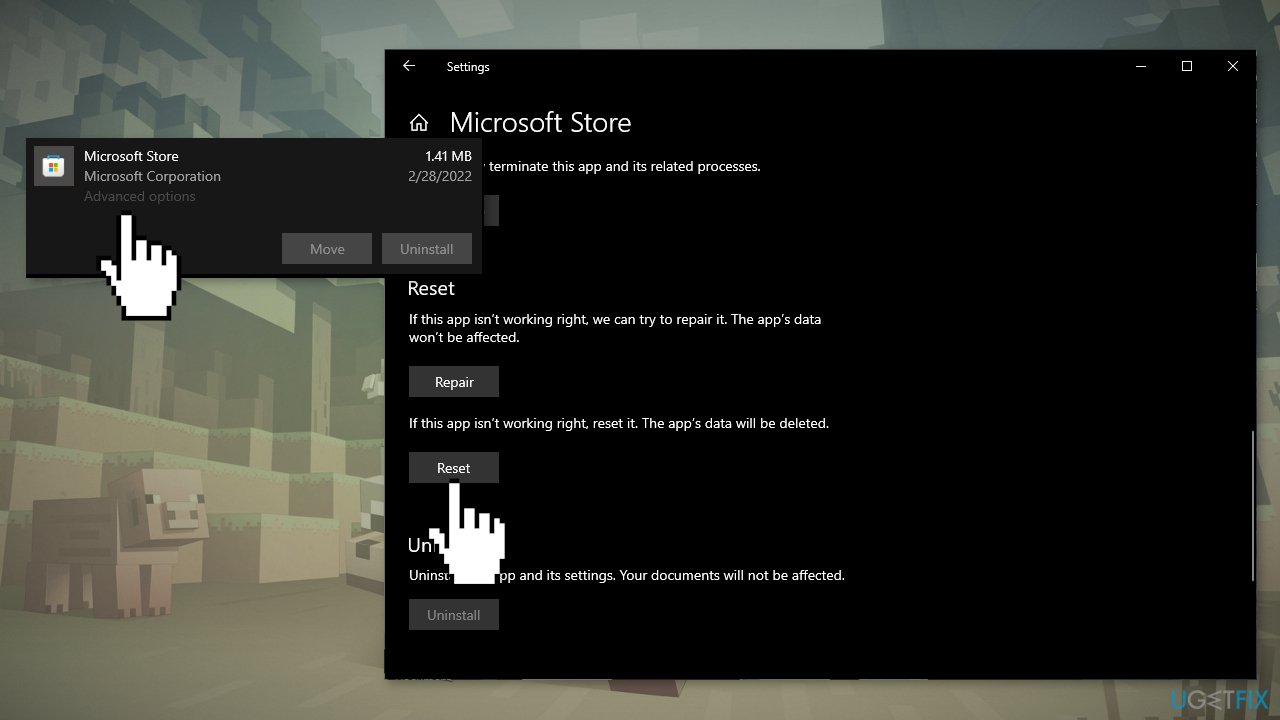Reset Microsoft Store App