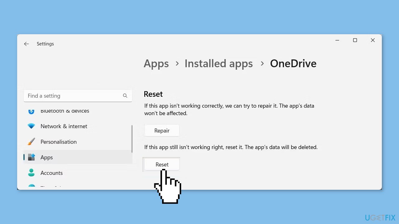 Reset OneDrive