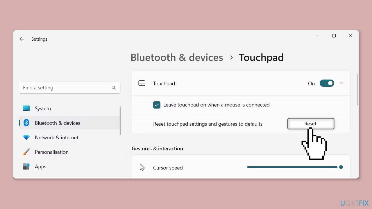 Reset Touchpad Gestures Settings