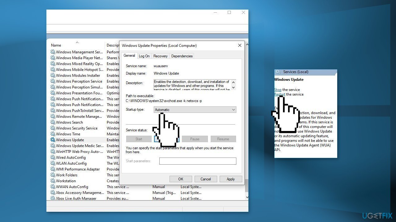 Restart Windows Update and Background Intelligent Transfer Service