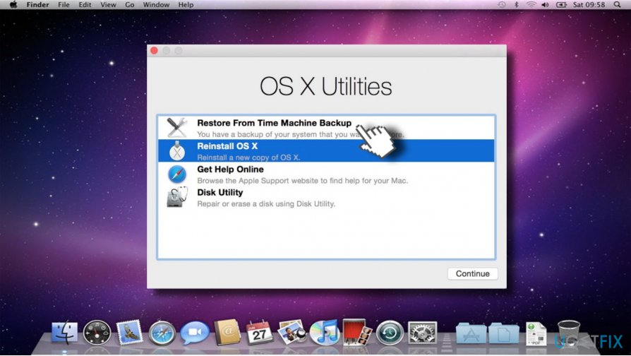 Restore Mac from the Time Machine backup